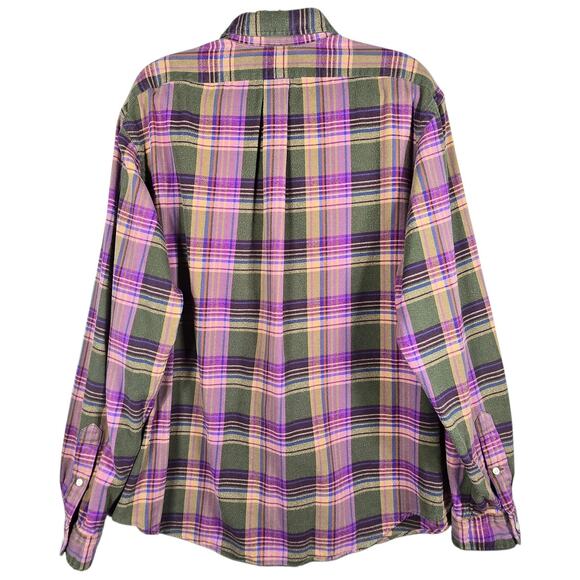 Ralph Lauren Shirt Mens XXL Green Plaid Button Up Flannel Cotton Classic Fit - Picture 7 of 12